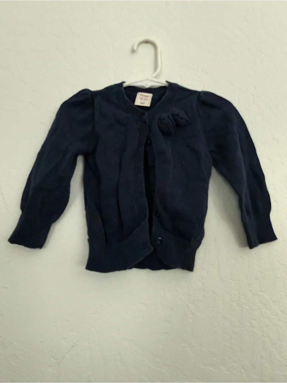 Old Navy Navy Knit Cardigan with Flower Detail